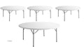 White 72 Inch Round Plastic Folding Table J154