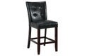 Set of 2 Black Faux Leather Tufted Counter Height Dining Chairs P243314