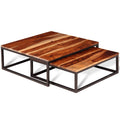 Two Piece Nesting Coffee Table Set Solid Sheesham Wood J976