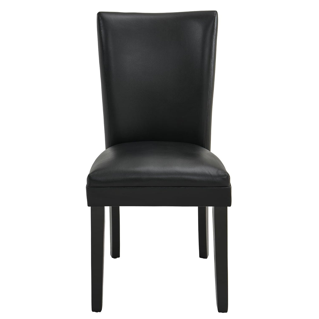 Set of 2 Black Faux Leather Dining Chairs G4663