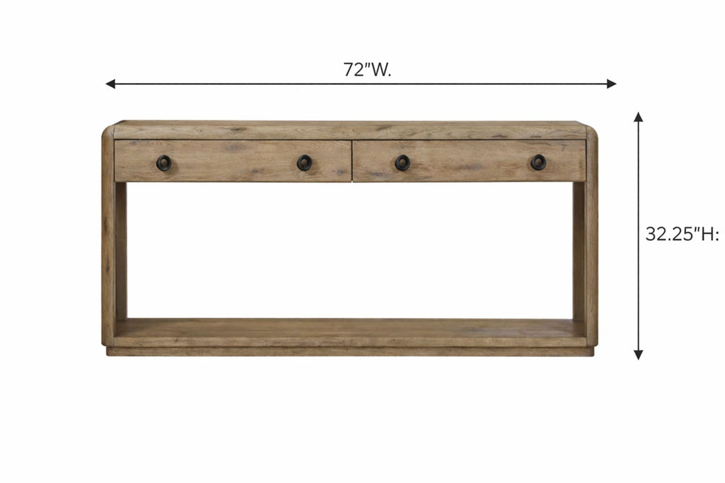 Oak Console Table with Drawers and Storage H966