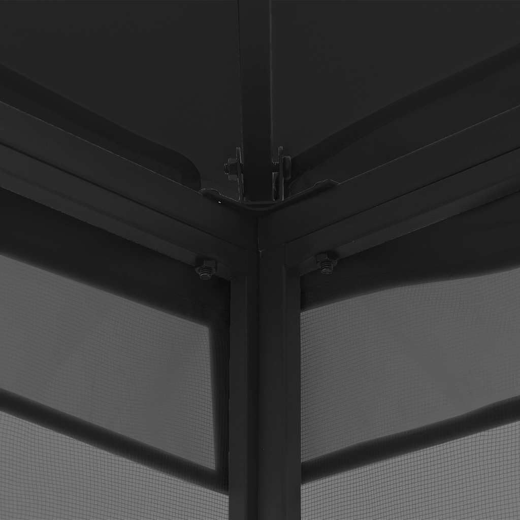 Anthracite Steel Frame 9.8'x9.8'x8.7' UV-Protective Polyester Gazebo O5245
