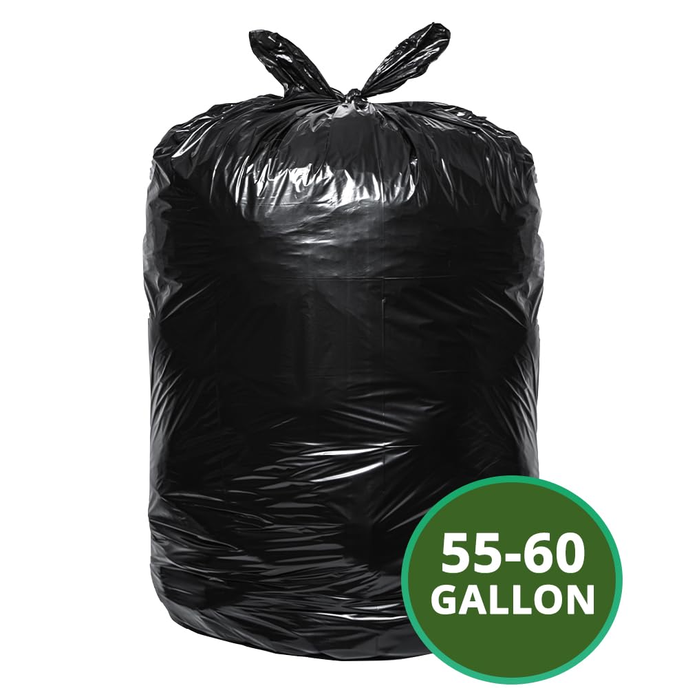 Black 55-60 Gallon Trash Bags Pack of 100 L9032