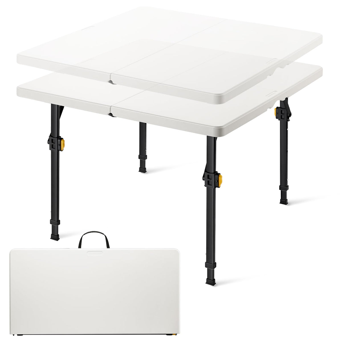 Folding Card Table 2 Heights 34" Square Plastic T964263