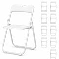 White Plastic Folding Chairs, 10 Pack Steel Frame T788