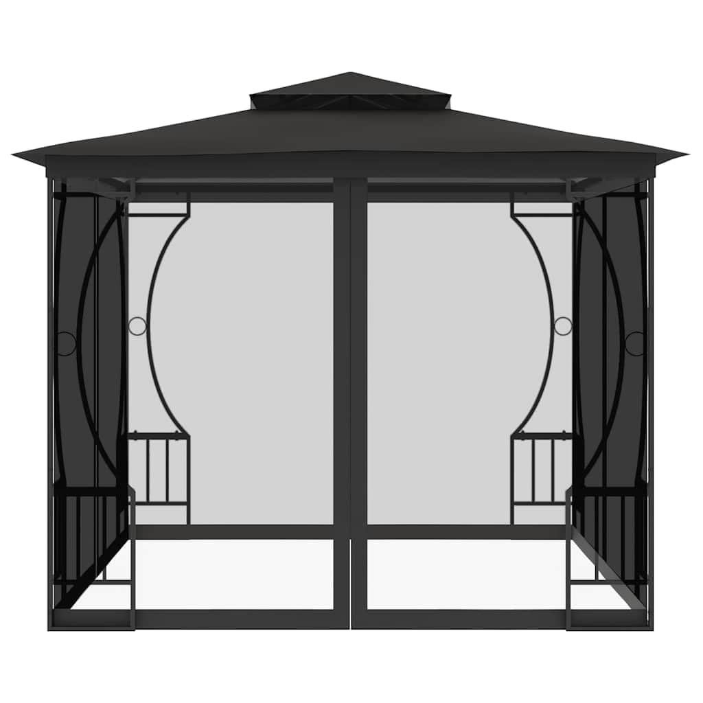 Anthracite Steel Frame 9.8'x9.8'x8.7' UV-Protective Polyester Gazebo O5245