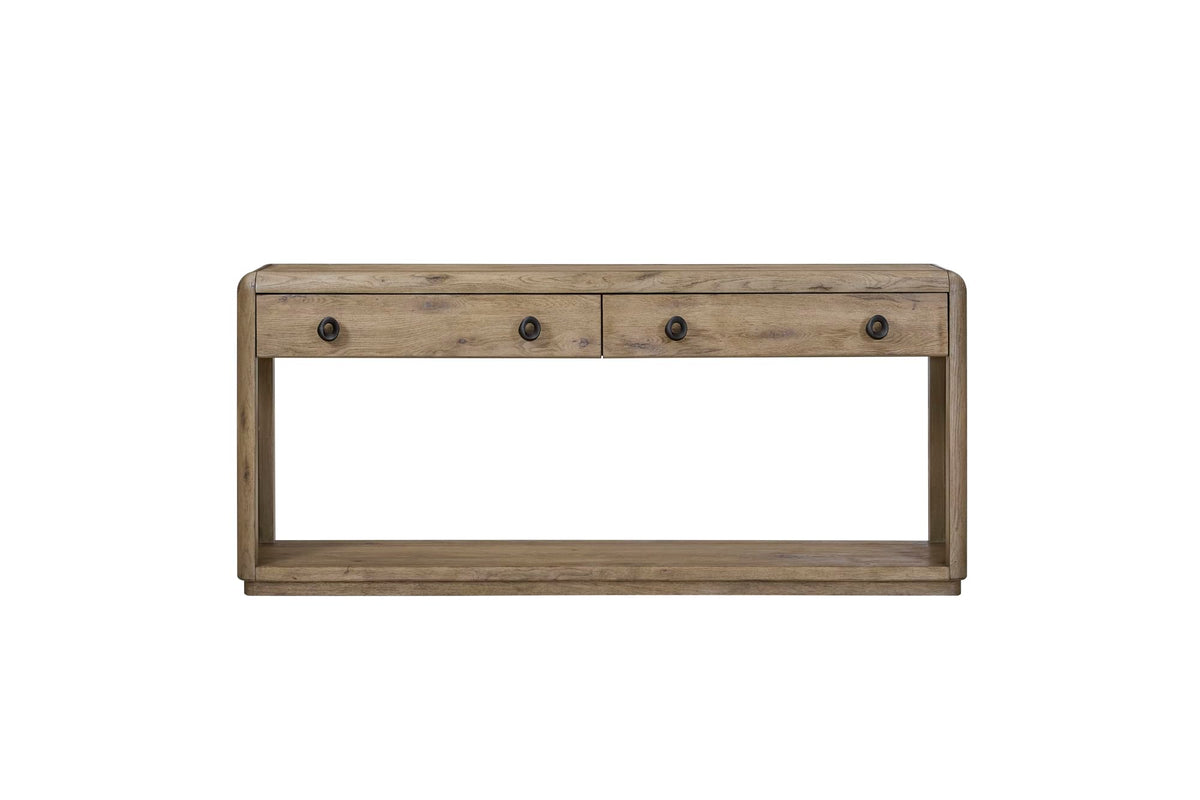 Oak Console Table with Drawers and Storage H966