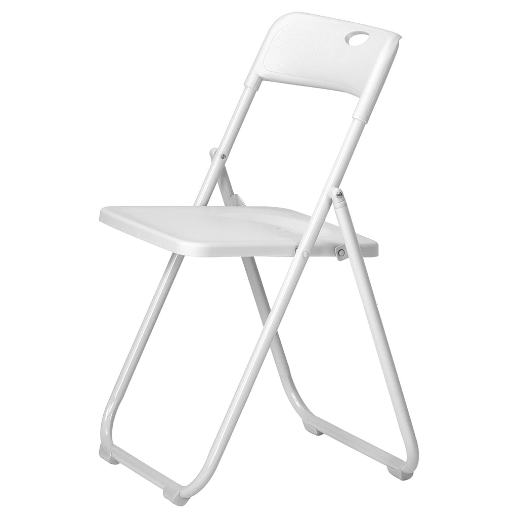White Plastic Folding Chairs, 10 Pack Steel Frame T788