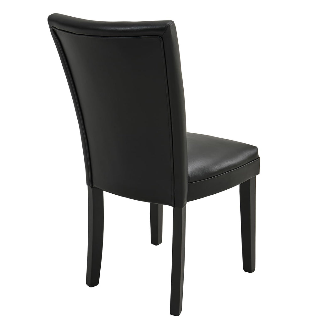 Set of 2 Black Faux Leather Dining Chairs G4663