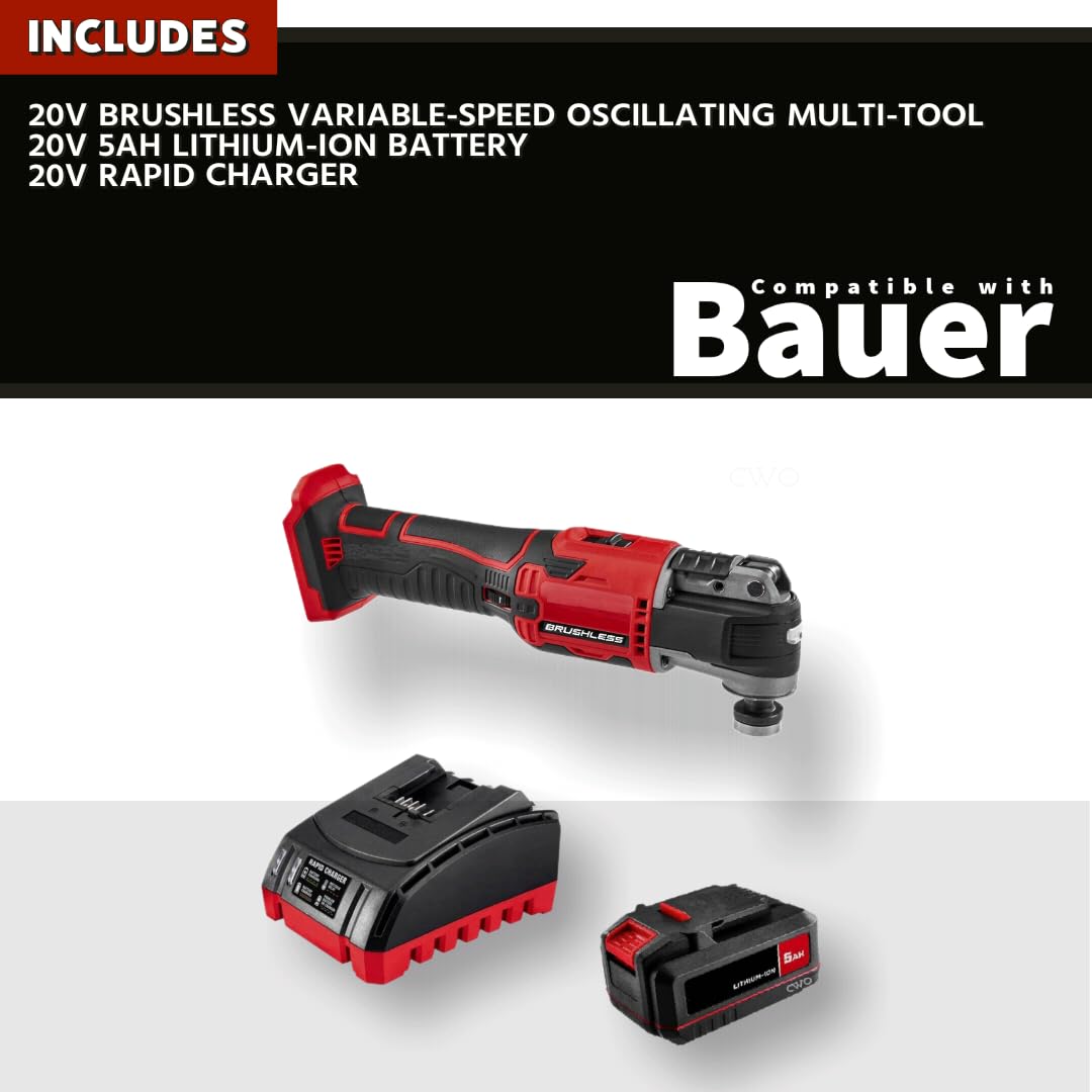 20-Volt Lithium-Ion Cordless Combo Kit with Brushless Oscillating Multi-Tool, 5Ah Battery & Charger A97988