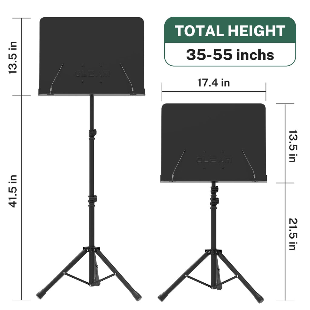 Black Metal Sheet Music Stand with Carrying Bag S3521