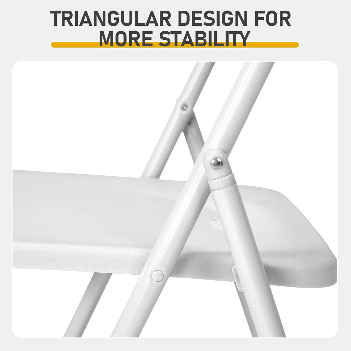 White Plastic Folding Chairs, 10 Pack Steel Frame T788