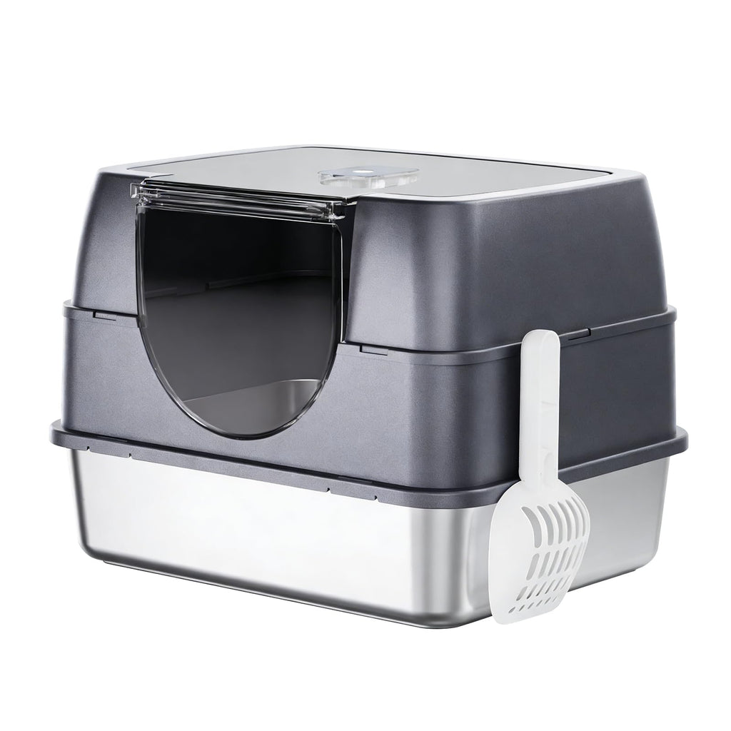 Enclosed Cat Litter Box with Stainless Steel Litter Tray B463