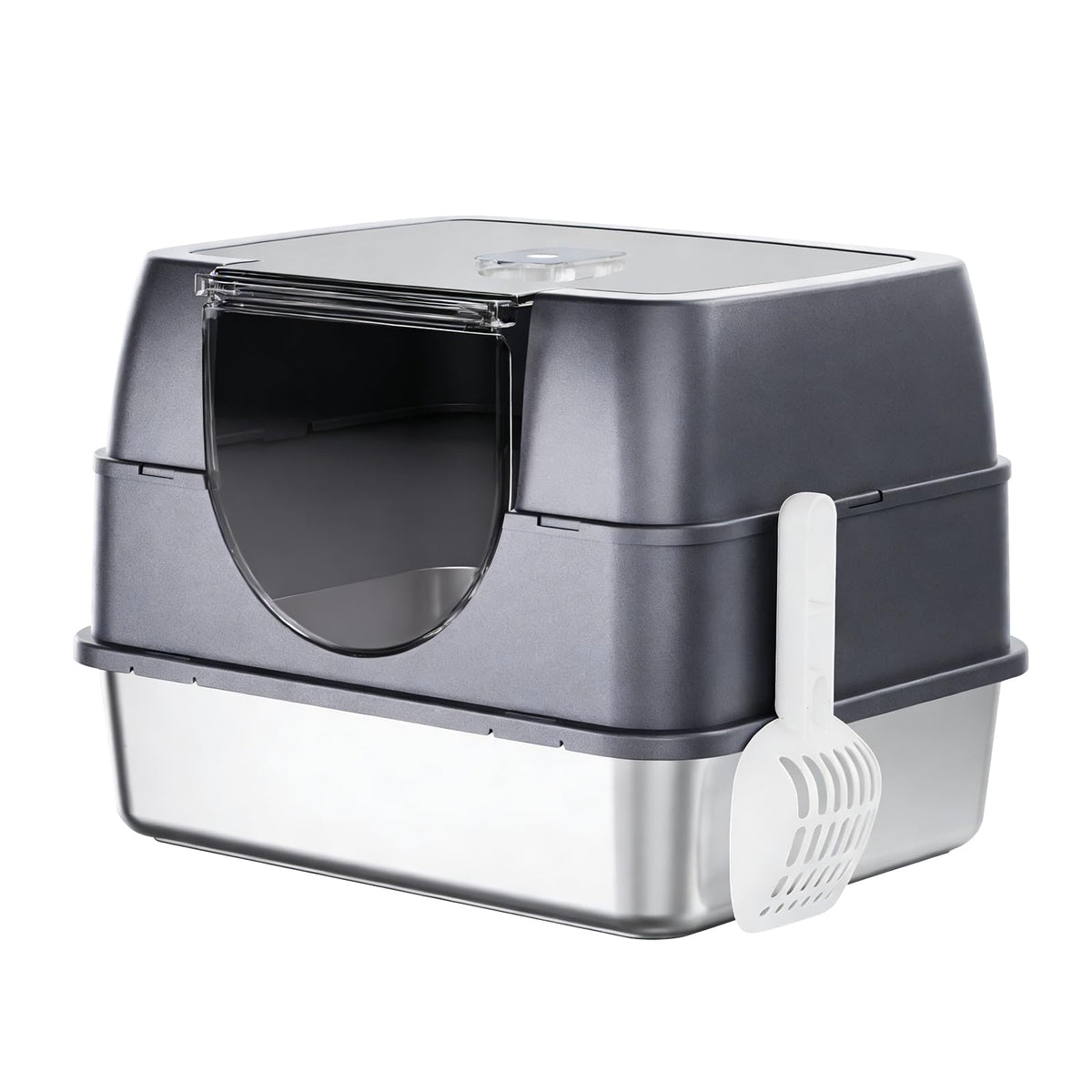 Enclosed Cat Litter Box with Stainless Steel Litter Tray B463