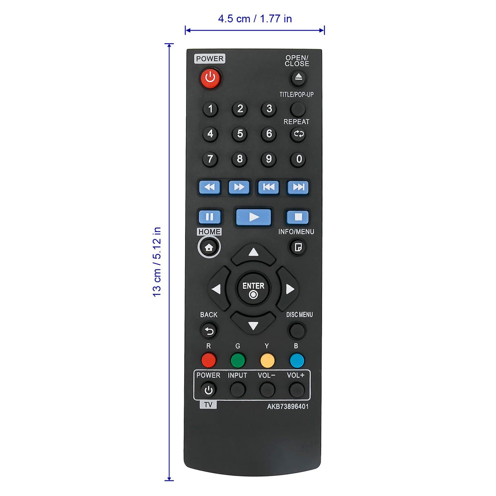 Replace Remote Control Compatible with Blu-ray Disc Player X422299