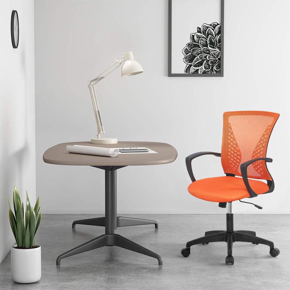 Orange Ergonomic Mesh Office Chair with Lumbar Support Armrest S14582