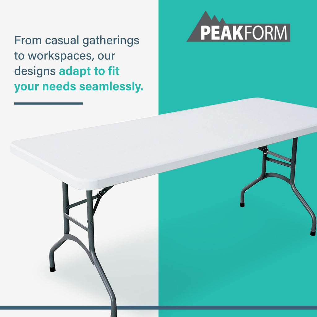 White 6 Foot Folding Multipurpose Table F814