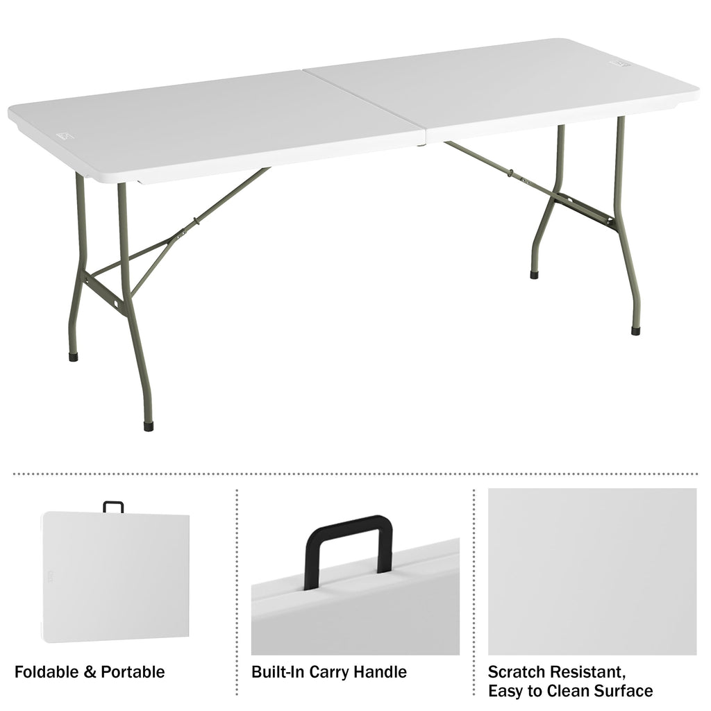 White 6ft Portable Folding Table M49079