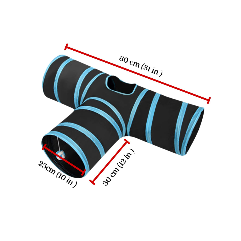 3-Way Ferret & Rabbit Tunnel with Peep Hole and Crinkle Ball E513
