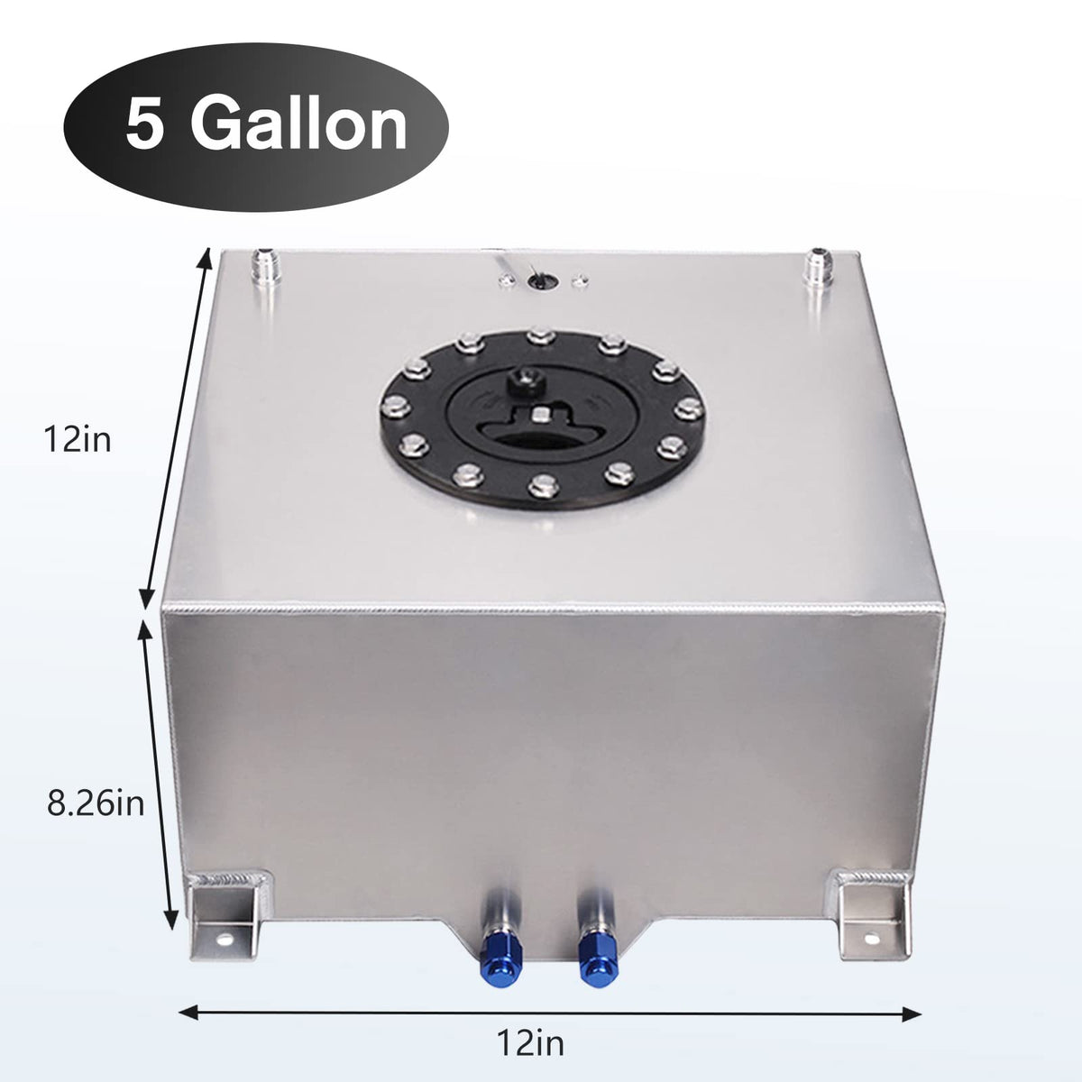 5 Gallon Aluminum Polished Fuel Cell with Cap D7995