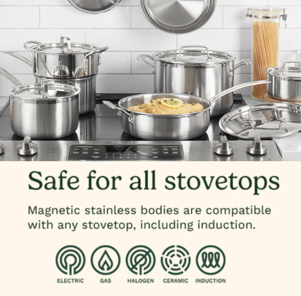 Stainless Steel 12 pc Induction Compatible Cookware Set W1589