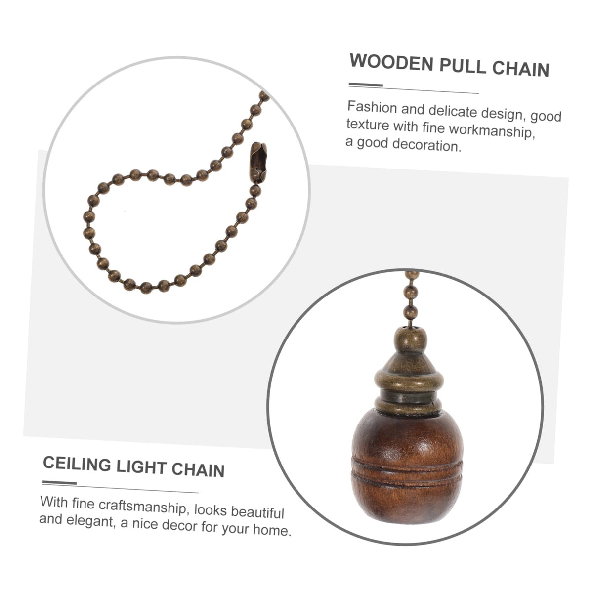 Wooden Ceiling Fan Pull Chain Set of 2 U15338