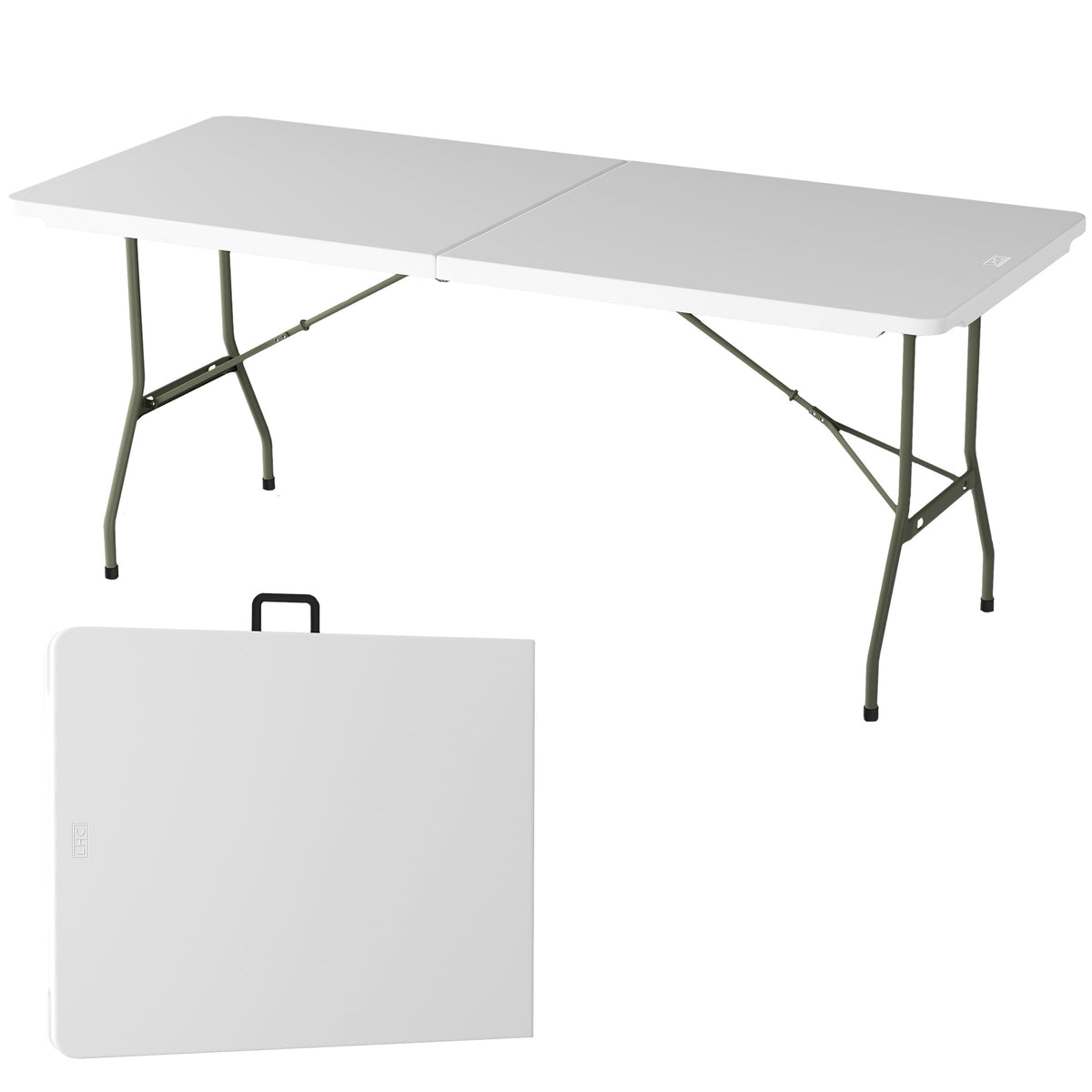 White 6ft Portable Folding Table M49079