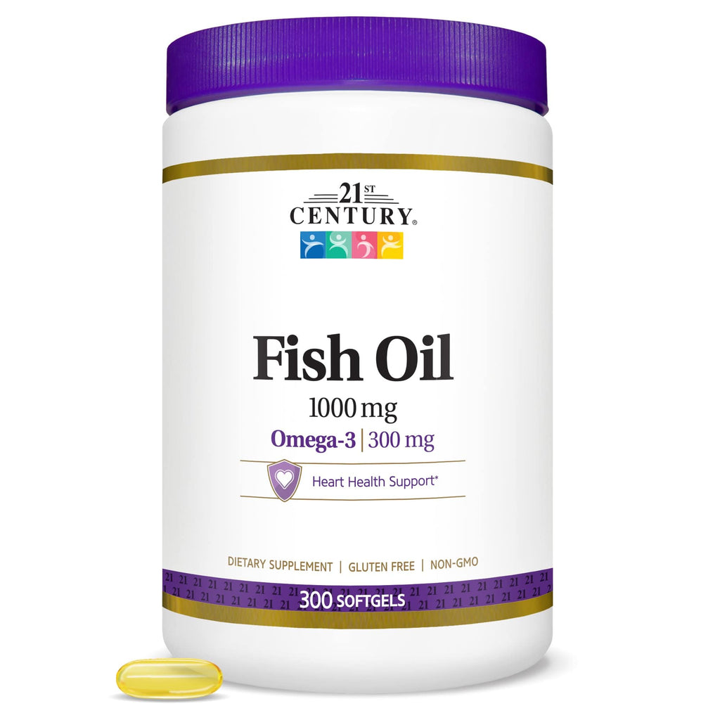 Fish Oil 1000mg Omega-3 Softgels 300 Count V99256