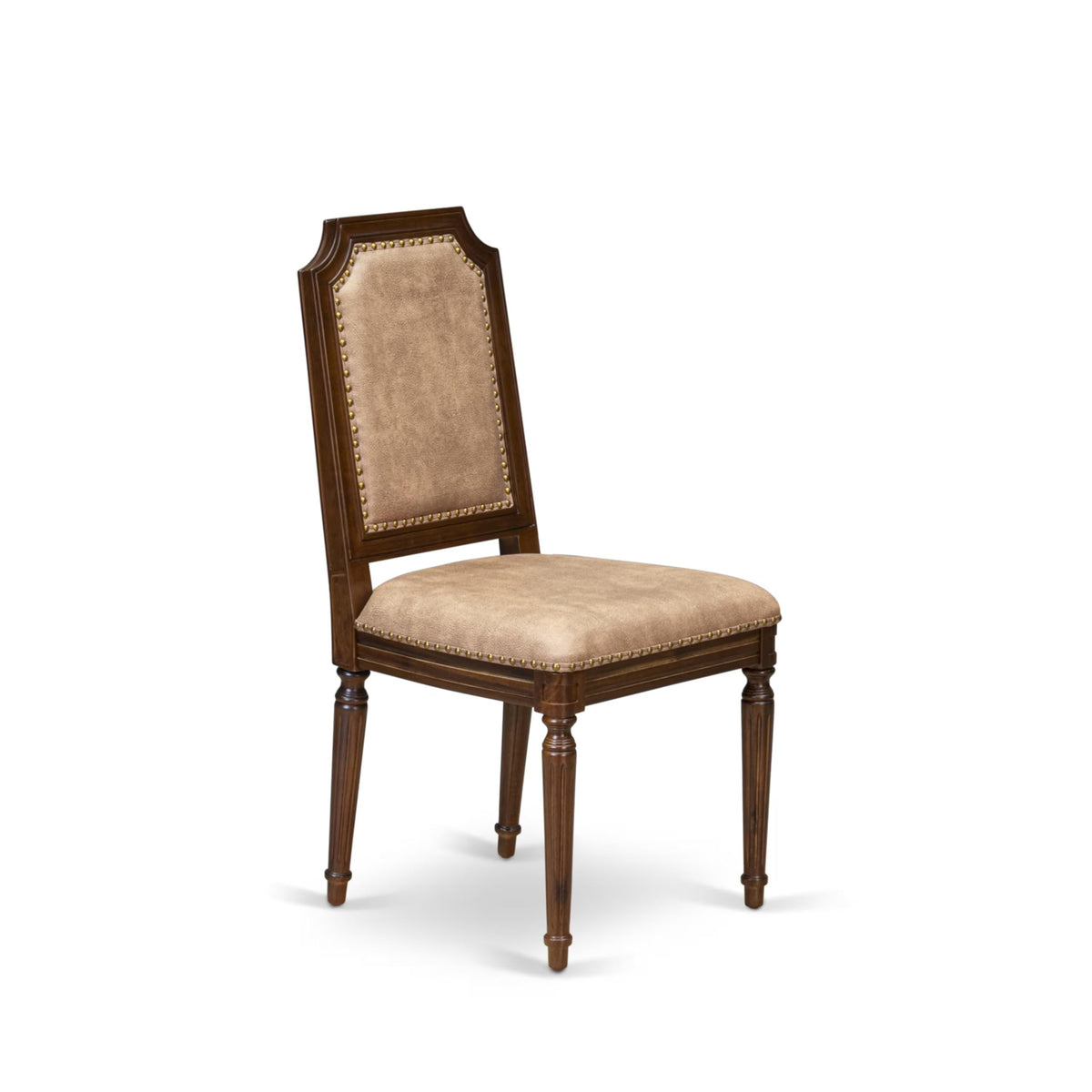 9 Piece Dining Table Set with 8 Beige Polyester Fabric Chairs P8172