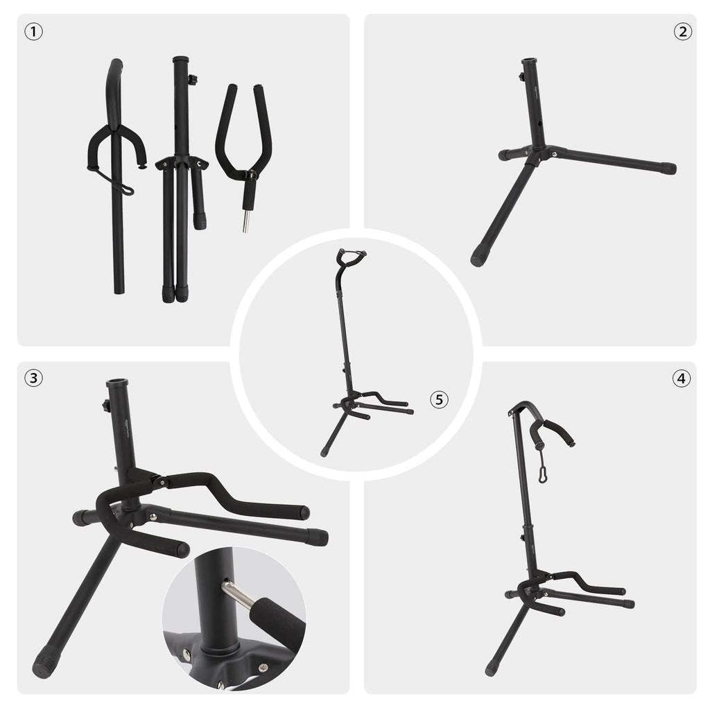 Black Height Adjustable Foldable Guitar Stand S896