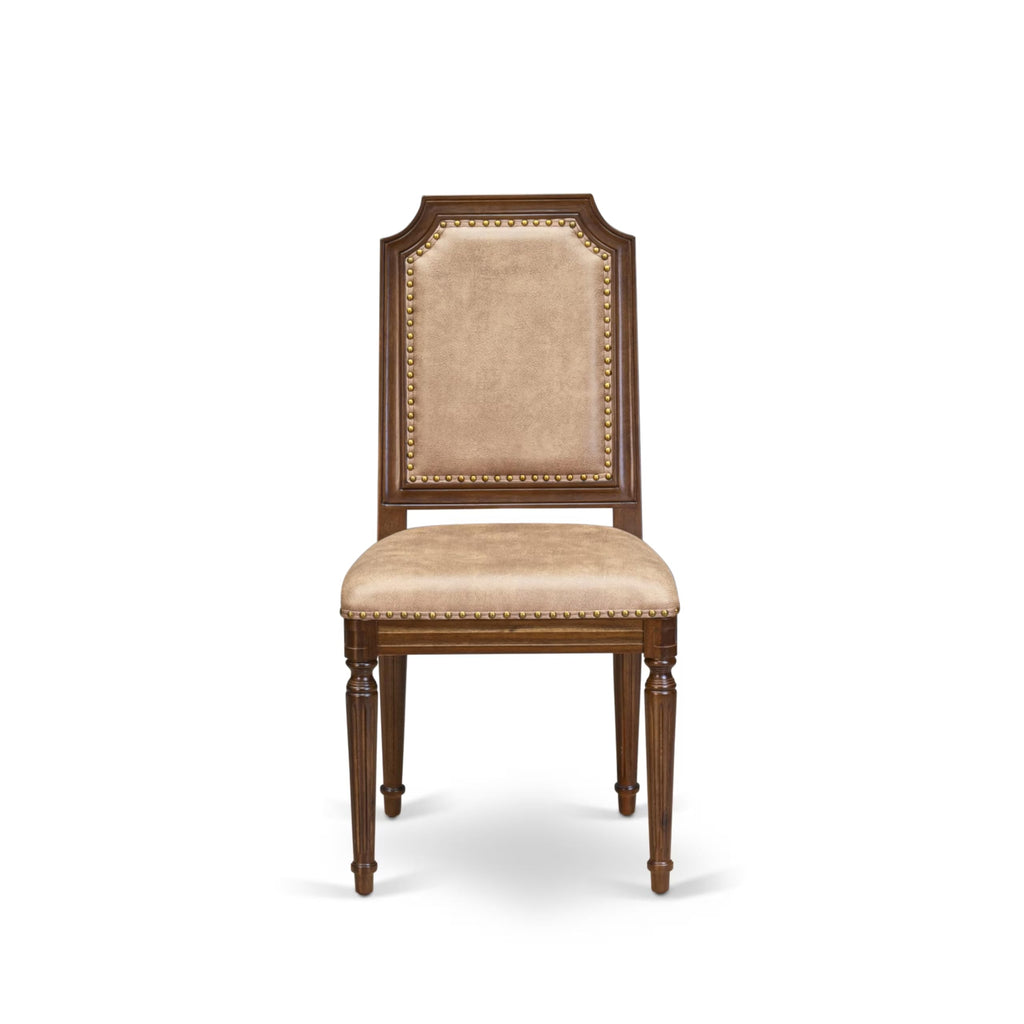 9 Piece Dining Table Set with 8 Beige Polyester Fabric Chairs P8172