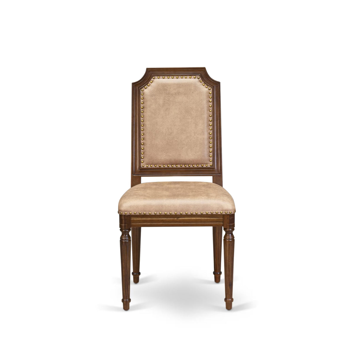 9 Piece Dining Table Set with 8 Beige Polyester Fabric Chairs P8172