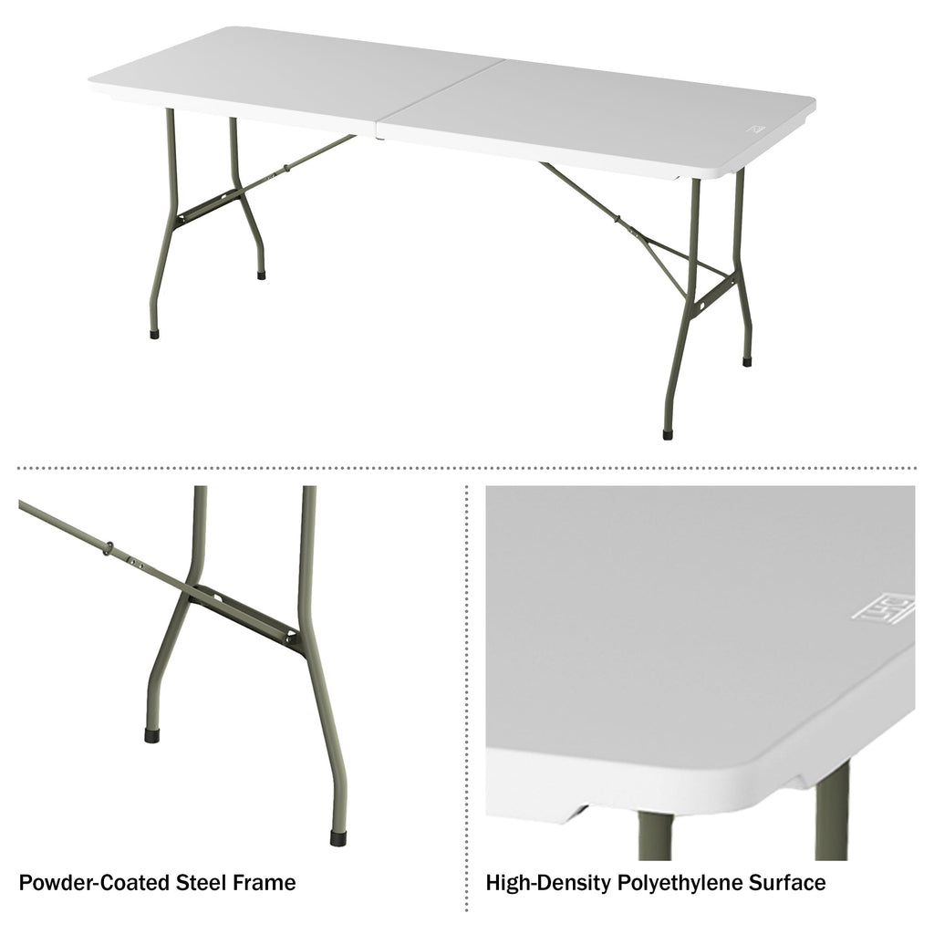White 6ft Portable Folding Table M49079