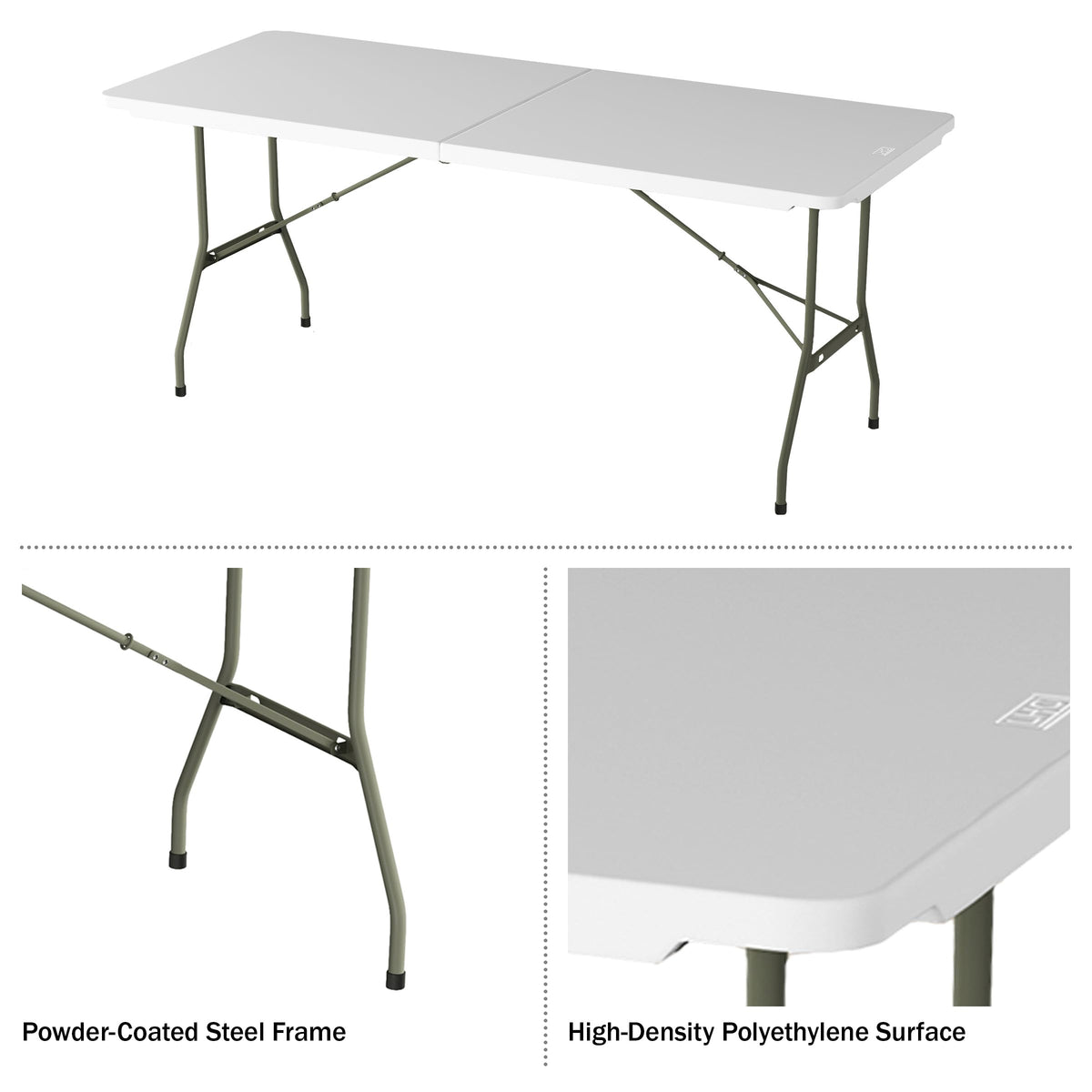 White 6ft Portable Folding Table M49079