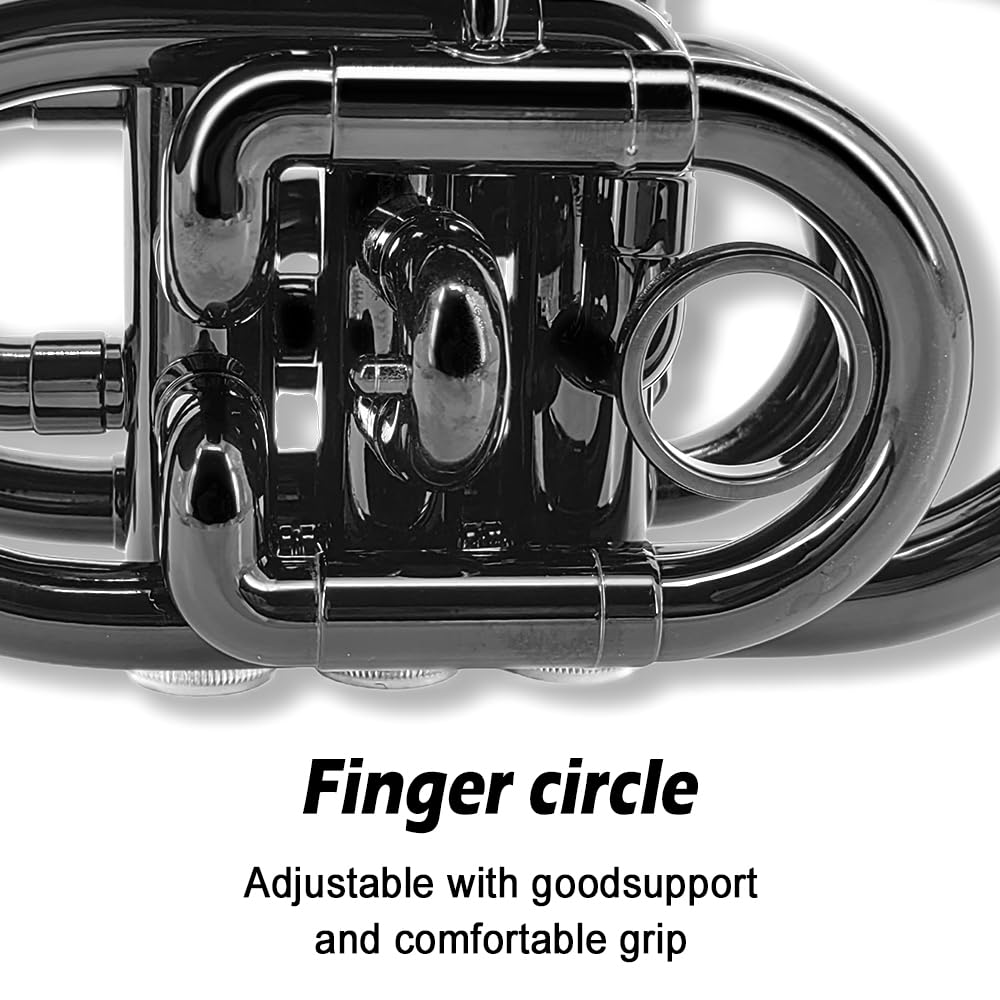 Bb Flat Pocket Trumpet with Cleaning Cloth, 7C Mouthpiece and Hard Case X6735