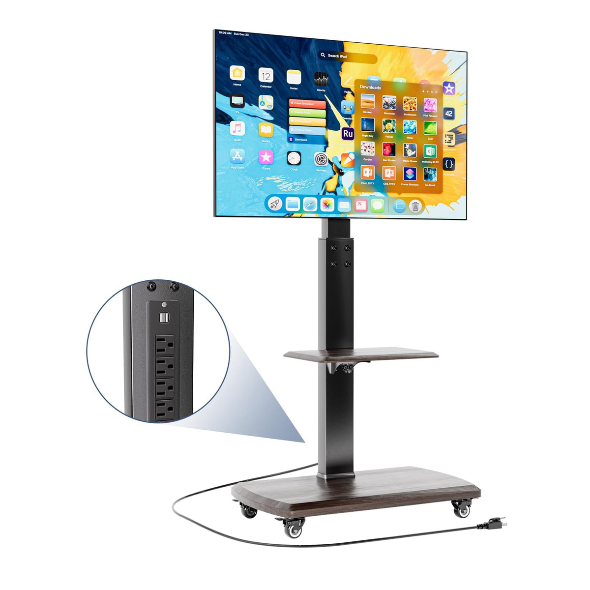 Rolling TV Stand with Power Outlet for 32 to 80 inch TVs J752858