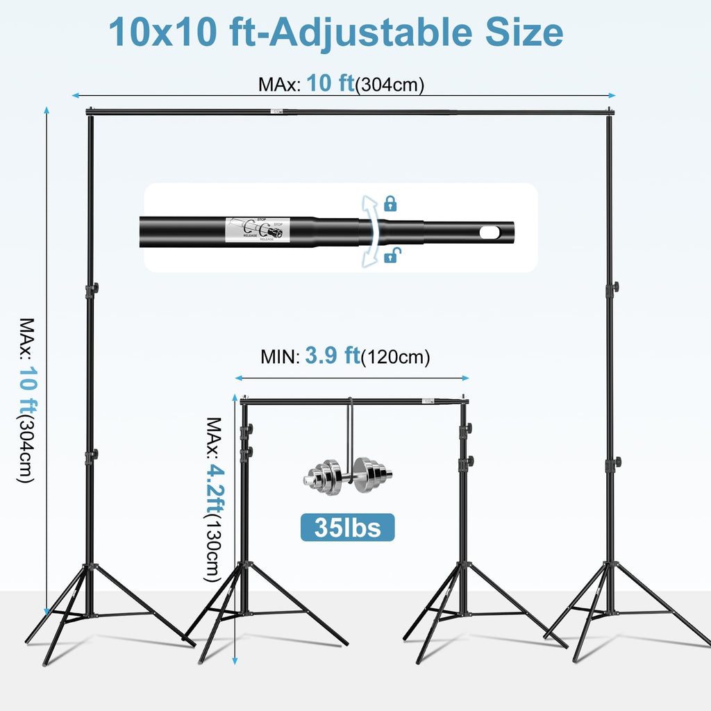 10x10Ft Heavy Duty Adjustable Backdrop Stand M82483