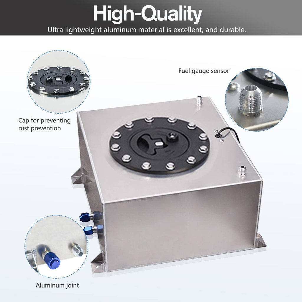 5 Gallon Aluminum Polished Fuel Cell with Cap D7995