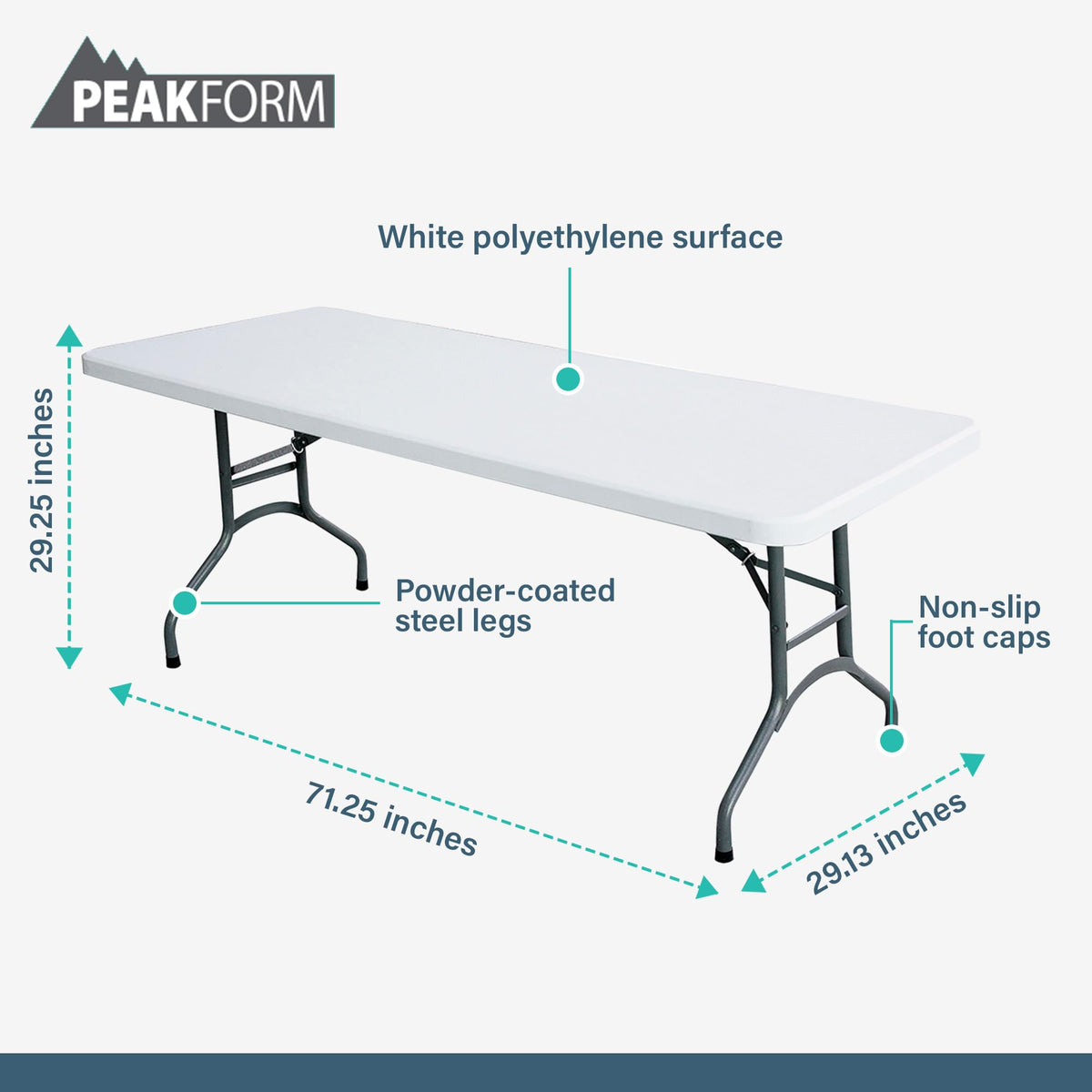 White 6 Foot Folding Multipurpose Table F814