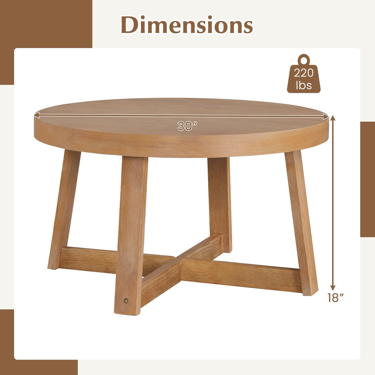 Round Wood Coffee Table A309534