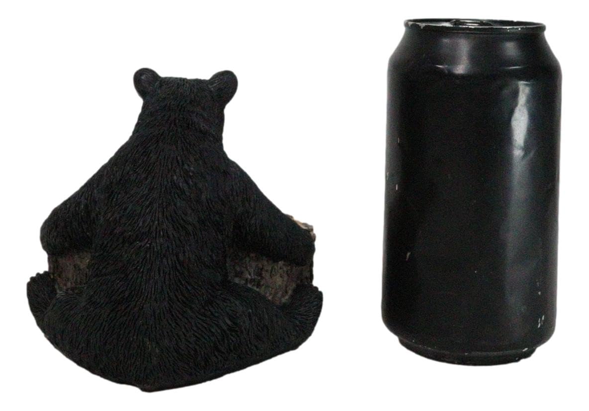 Black Bear Tree Trunk Coaster Holder with 4 Coasters I15745