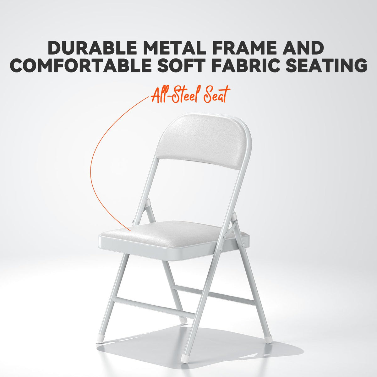White Vinyl Padded Folding Chairs 4 Pack I326