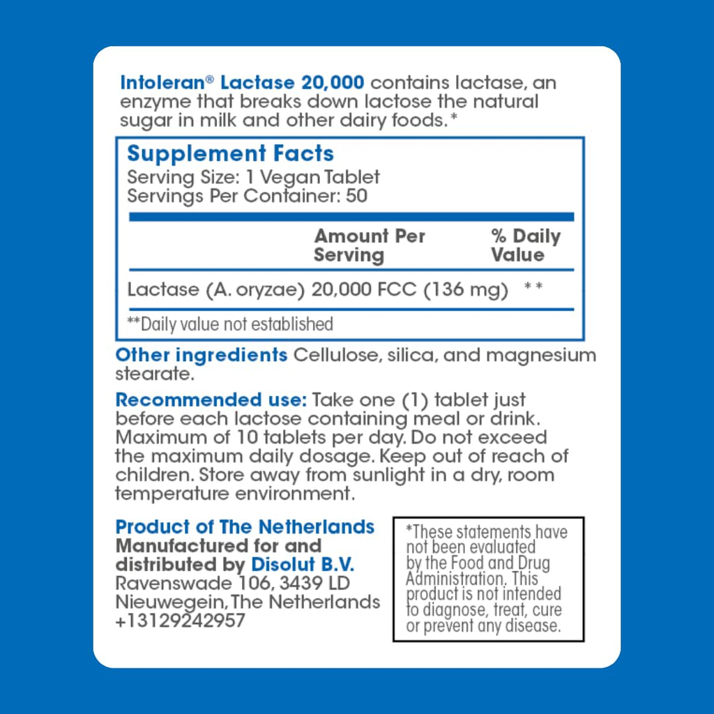 Lactase Digestive Enzymes 50 Scored Tablets Z821