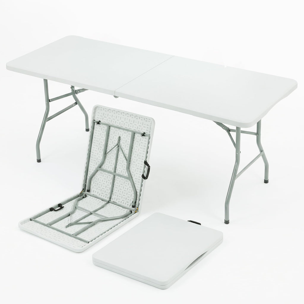 6FT White Portable Plastic Folding Table N7029