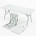 6FT White Portable Plastic Folding Table N7029