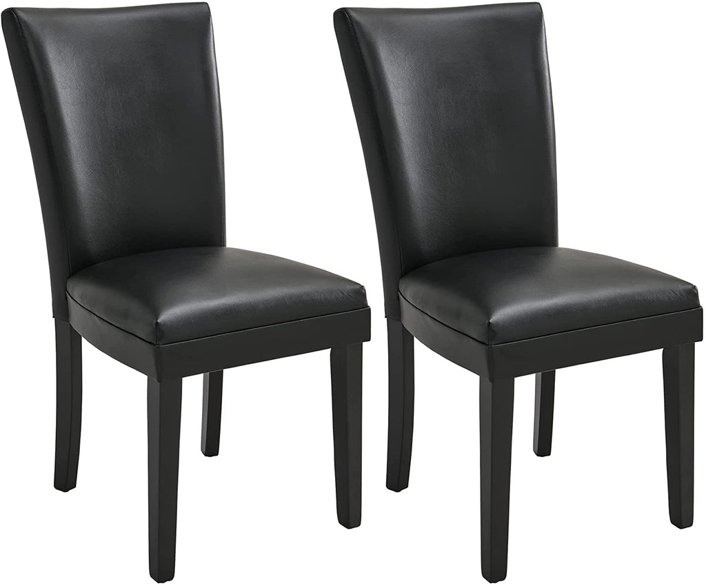 Set of 2 Black Faux Leather Dining Chairs G4663