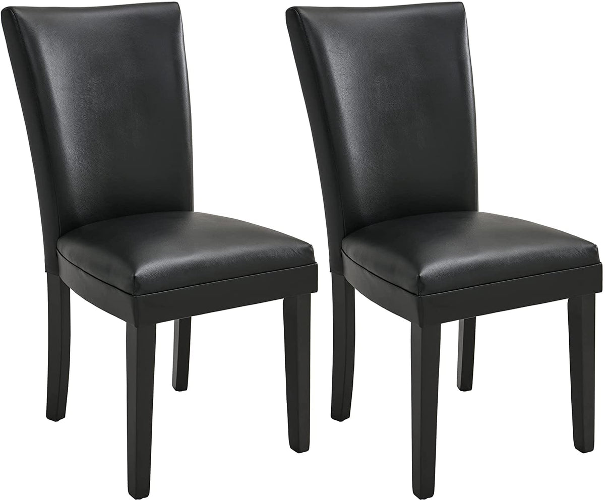 Set of 2 Black Faux Leather Dining Chairs G4663