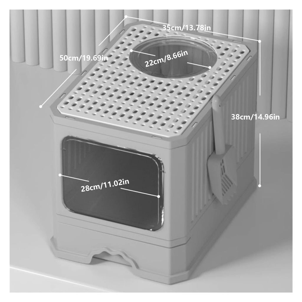 Foldable Cat Litter Box with Lid and Scoop G332662