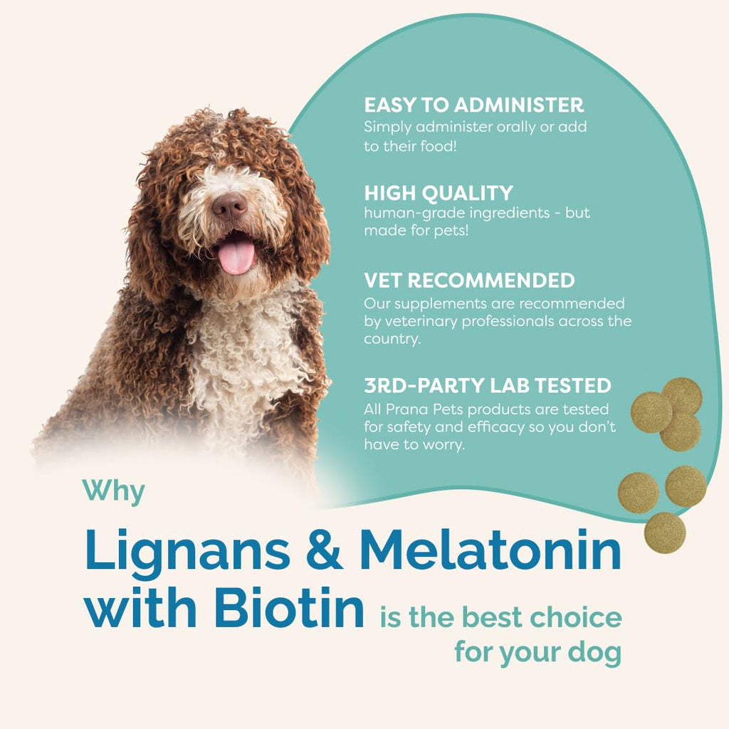 Lignans & Melatonin with Biotin Blend for Dogs Over 25 lb I86412
