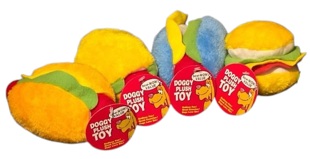 Hot Dog and Hamburger Plush Dog Chew Toy 2 Pack G94028